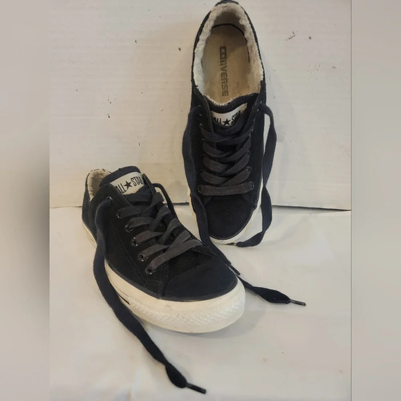 CONVERSE ALL STAR BLACK‎ SUEDE SNEAKERS (sz 8-1/2) - Picture 1 of 5